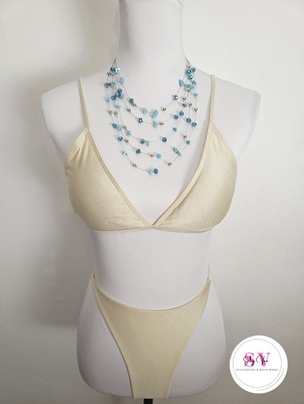 Elegant Turquoise and Silver Multi-Strand Necklace